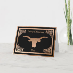 CARTES POUR FÊTES ANNUELLES PERSONNALISEZ LA SILHOUETTE DE BOEUF DE LONGHORN