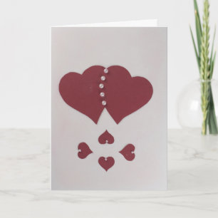 Cartes Pour Fêtes Annuelles Personnalisez le coeur et les perles de Saint-Vale