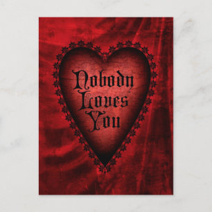 Cartes Pour Fêtes Annuelles Personne ne vous aime Valentine gothique