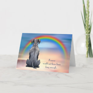 Cartes Pour Fêtes Annuelles Perte de Black Great Dane Chien Rainbow Sympathy C