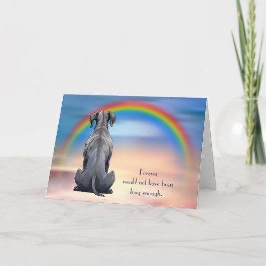Cartes Pour Fêtes Annuelles Perte de Black Great Dane Chien Rainbow Sympathy C (Devant)