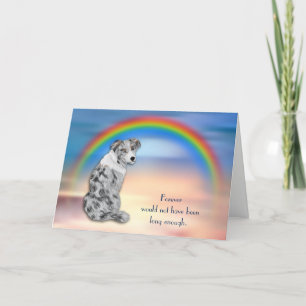 Cartes Pour Fêtes Annuelles Perte de bleu Merle Aussie Chien Rainbow Sympathy