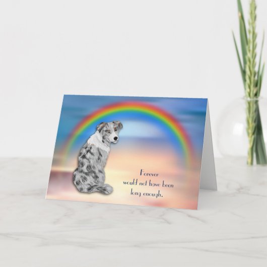 Cartes Pour Fêtes Annuelles Perte de bleu Merle Aussie Chien Rainbow Sympathy (Devant)