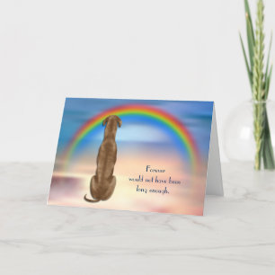 Cartes Pour Fêtes Annuelles Perte de Greyhound Dog Rainbow Sympathy Card