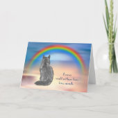 Cartes Pour Fêtes Annuelles Perte de gris chat Rainbow Sympathy Card (Devant)