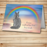 Perte de gris chat Rainbow Sympathy Card