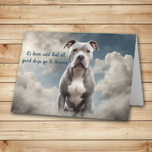 Cartes Pour Fêtes Annuelles Perte de gris Pitbull Chien Ciel Sympathie