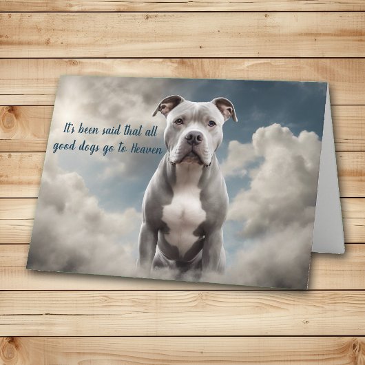 Cartes Pour Fêtes Annuelles Perte de gris Pitbull Chien Ciel Sympathie