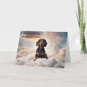 Cartes Pour Fêtes Annuelles Perte de noir Tan Dachshund Chien Ciel Sympathie
