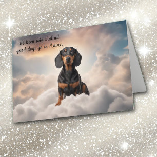 Cartes Pour Fêtes Annuelles Perte de noir Tan Dachshund Chien Ciel Sympathie
