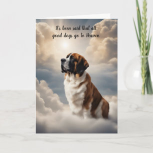Cartes Pour Fêtes Annuelles Perte de Saint Bernard Chien Heaven Sympathie