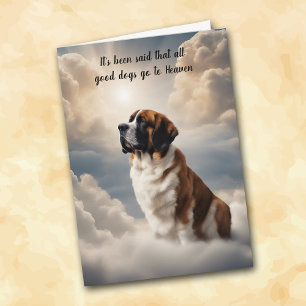Cartes Pour Fêtes Annuelles Perte de Saint Bernard Chien Heaven Sympathie