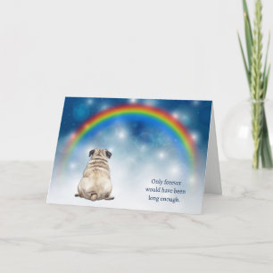 Cartes Pour Fêtes Annuelles Perte de veilleuses pour chien Pug Sympathie