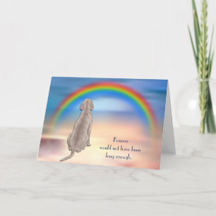 Cartes Pour Fêtes Annuelles Perte de Weimaraner Chien Rainbow Sympathy Card