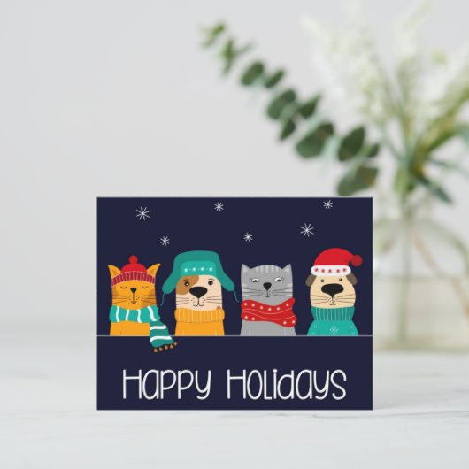 Cartes Pour Fêtes Annuelles Pet Business Noël (Debout devant)