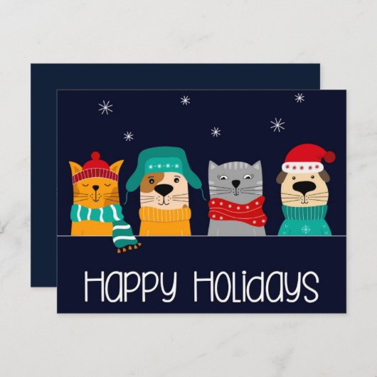 Cartes Pour Fêtes Annuelles Pet Business Noël (Devant / Derrière)
