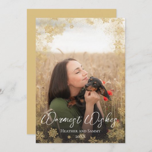 Cartes Pour Fêtes Annuelles Pet Photo Noël (Devant / Derrière)
