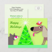Cartes Pour Fêtes Annuelles Pet Sitters Salutations de vacances (Devant / Derrière)