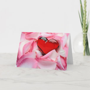 Cartes Pour Fêtes Annuelles Pétales Roses en verre rouge