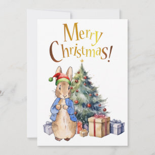 Cartes Pour Fêtes Annuelles Peter le lapin Joyeux sapin de Noël