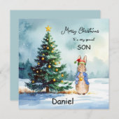 Cartes Pour Fêtes Annuelles Peter le sapin de Noël du lapin (Devant / Derrière)