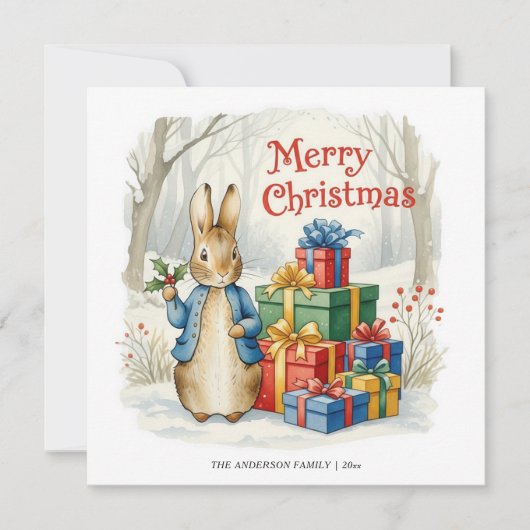 Cartes Pour Fêtes Annuelles Peter Rabbit Merry Christmas (Devant)