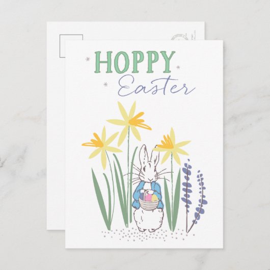 Cartes Pour Fêtes Annuelles Peter Rabbit | Pâques chanceux (Devant / Derrière)