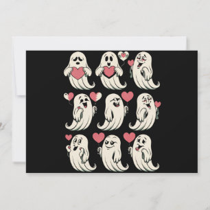 Cartes Pour Fêtes Annuelles Petit Amant Fantôme Coeur Saint Valentin Drôle Cou