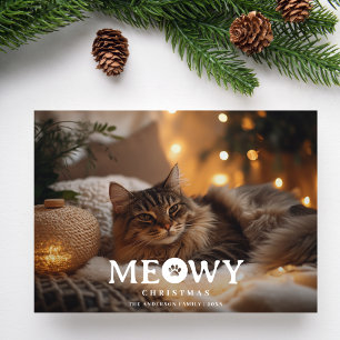 Cartes Pour Fêtes Annuelles Petit Amant Meowy Noël Chat Photo Noël