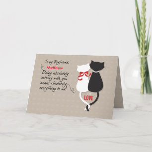 Cartes Pour Fêtes Annuelles Petit ami Chats en amour Valentine, Personnalisé
