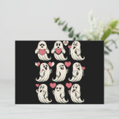 Cartes Pour Fêtes Annuelles Petit ami fantôme mignon cœur Saint-Valentin Coupl (Debout devant)