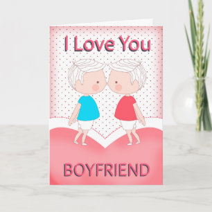 Cartes Pour Fêtes Annuelles Petit ami, Gay, mignon Couple de baisers Valentine