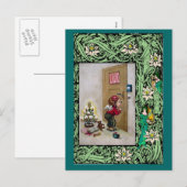 Cartes Pour Fêtes Annuelles Petit ange à la porte (Devant / Derrière)