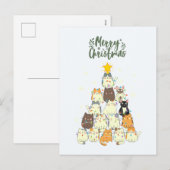 Cartes Pour Fêtes Annuelles Petit arbre de Noël en chats (Devant / Derrière)