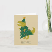 Cartes Pour Fêtes Annuelles Petit arbre simple Rex Dinosaur Noël Enfants (Devant)