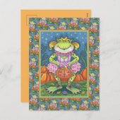 CARTES POUR FÊTES ANNUELLES PETIT BALLERINA FROG TRICK OU TRAITEMENT EN TUTU (Devant / Derrière)