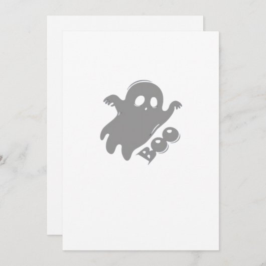 Cartes Pour Fêtes Annuelles Petit Boo esthétique simple (Devant / Derrière)