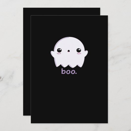 Cartes Pour Fêtes Annuelles Petit Boo mou Halloween (Devant / Derrière)