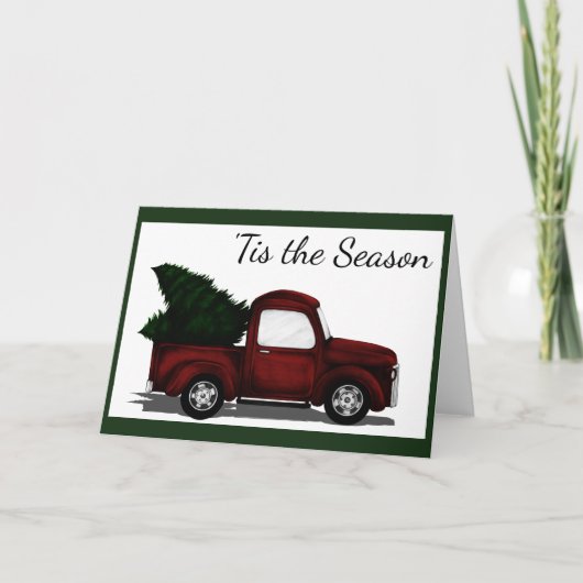 Cartes Pour Fêtes Annuelles Petit camion rouge (Devant)