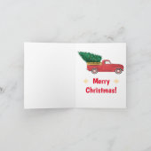 Cartes Pour Fêtes Annuelles Petit Camion Rouge Mignon avec une Blague d'Arbre (Intérieur)