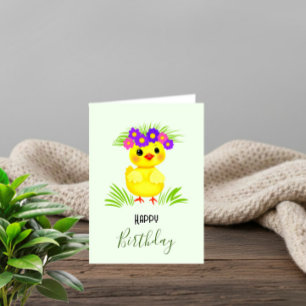 Cartes Pour Fêtes Annuelles Petit canard jaune