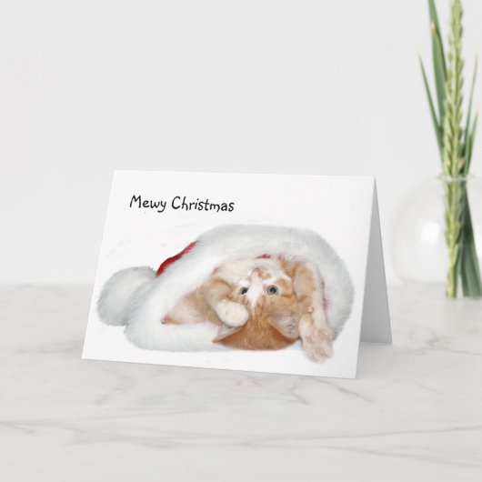 Cartes Pour Fêtes Annuelles Petit chaton de Noël (Devant)