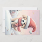 Cartes Pour Fêtes Annuelles Petit chiot de Noël en chapeau santa (Devant)