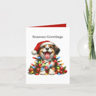 Cartes Pour Fêtes Annuelles Petit chiot Joyeuses Fêtes personnalisable