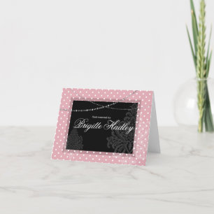 Cartes Pour Fêtes Annuelles Petit-déjeuner & Brunch pois rose et blanc