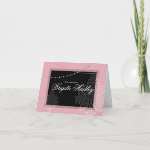 Cartes Pour Fêtes Annuelles Petit-déjeuner & Brunch Rose et noir