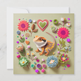 Cartes Pour Fêtes Annuelles Petit dragon barbu mignon 