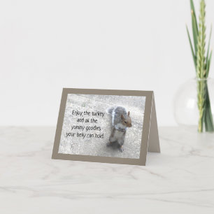 Cartes Pour Fêtes Annuelles Petit écureuil mignon avec grue à graisse Thanksgi