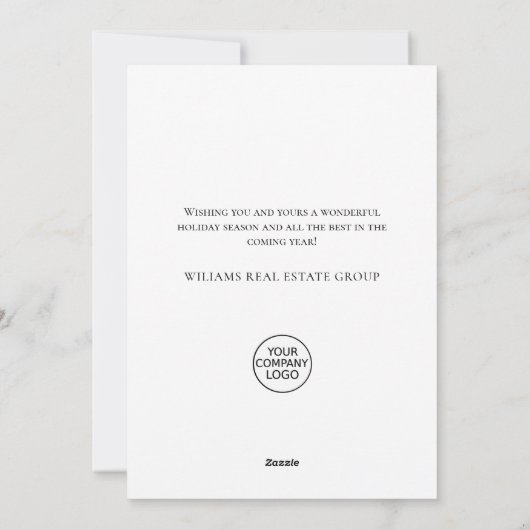 Cartes Pour Fêtes Annuelles Petit Élégant Cerf Arbre de Noël Entreprise (Dos)