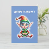 Cartes Pour Fêtes Annuelles Petit Elfe de Fête Mignon (Debout devant)